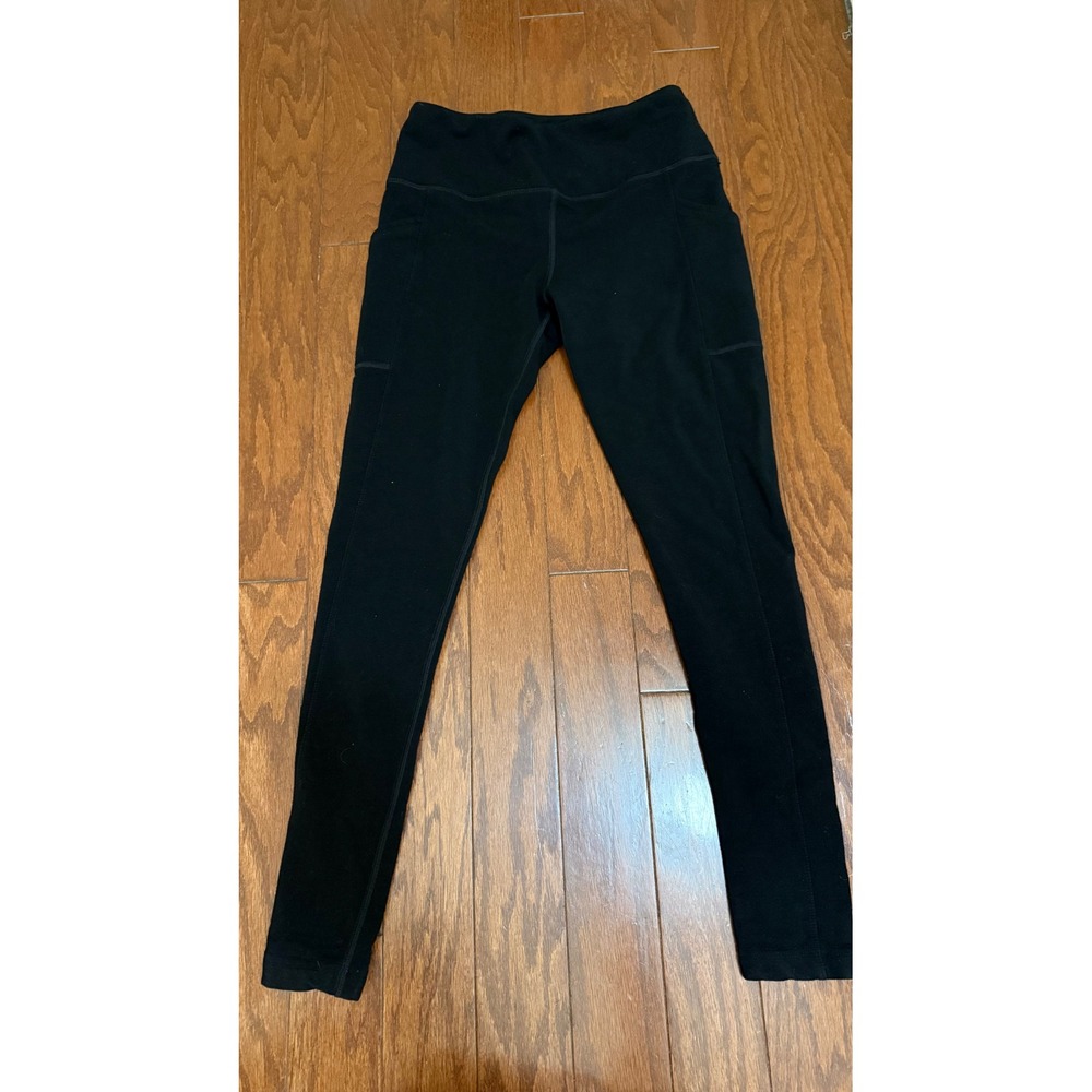 Woolx Piper Merino Wool Leggings Black Womens Small High Waist Pockets Hiking